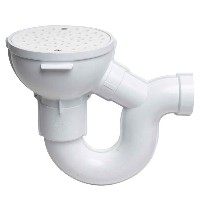 OATEY 42724 2 in. PVC Floor drain with P-Trap and Cleanout