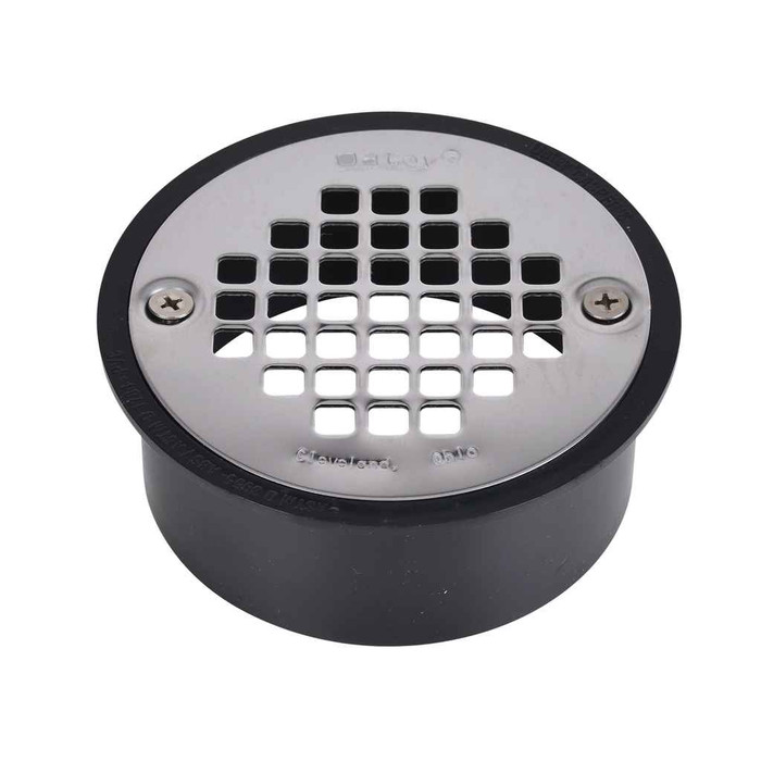 OATEY 43566 4 in. ABS Snap-In Drain with 4 in. Stainless Steel Strainer