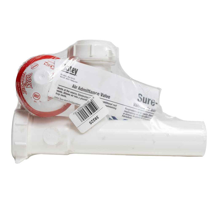 OATEY 39225 Sure-Vent® 1.5 in. 20 Branch, 8 Stack DFU Air Admittance Valve with White Tubular Adapter