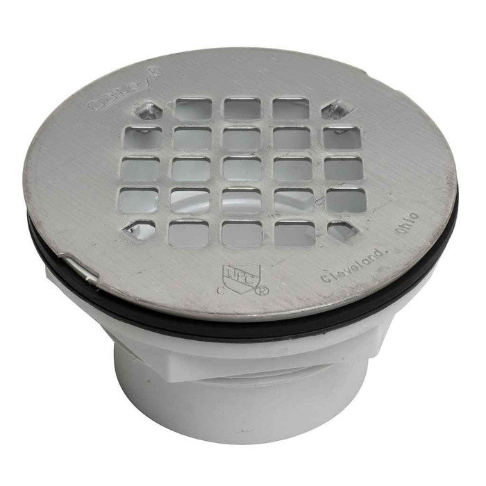 OATEY 42097 2 in. 101 PS PVC Solvent Weld Shower Drain with Stainless Steel Strainer