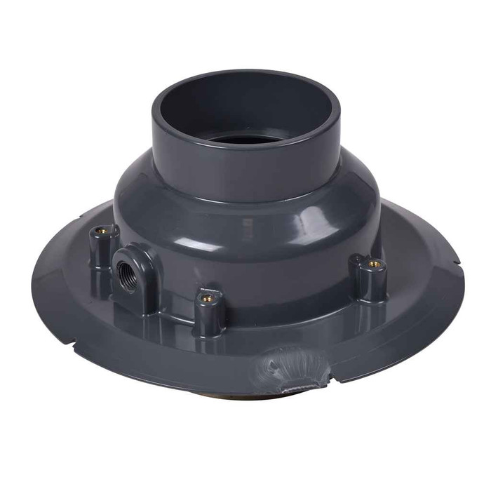 OATEY 72334 4" PVC Adj. Commercial Drain w/ 6" Cast NI Grate & Round Top