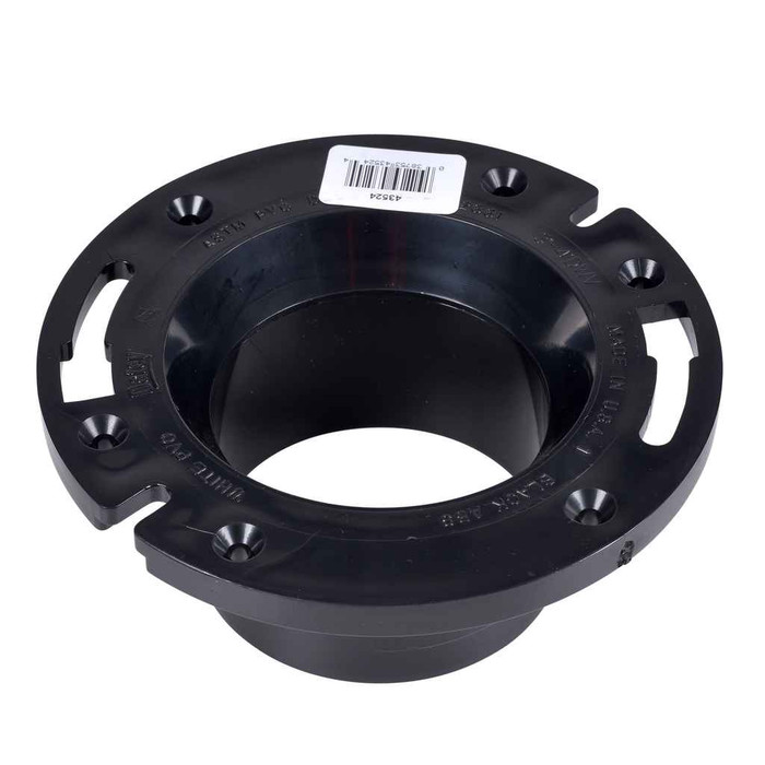 OATEY 43524 3 in. or 4 in. ABS Long Pattern Closet Flange with Plastic Ring without Test Cap
