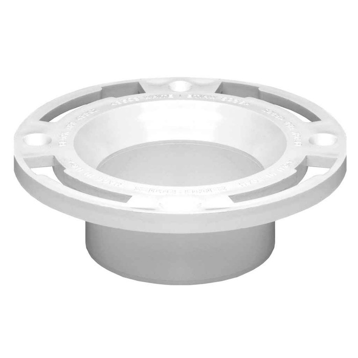 OATEY 43525 3 in. or 4 in. PVC Long Pattern Closet Flange with Plastic Ring without Test Cap