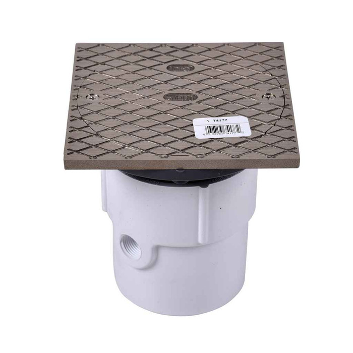 OATEY 74177 3" or 4" PVC General Purpose Cleanout w/ 6" NI Cover & Square Ring