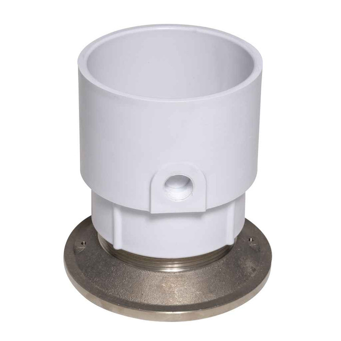 OATEY 72338 4" PVC General Purpose Pipe Fit Drain w/ 6" Cast NI Grate & Round Top