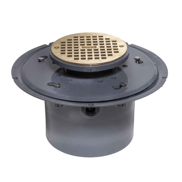 OATEY 72126 6" PVC Adj. Commercial Drain w/ 6" SS Grate