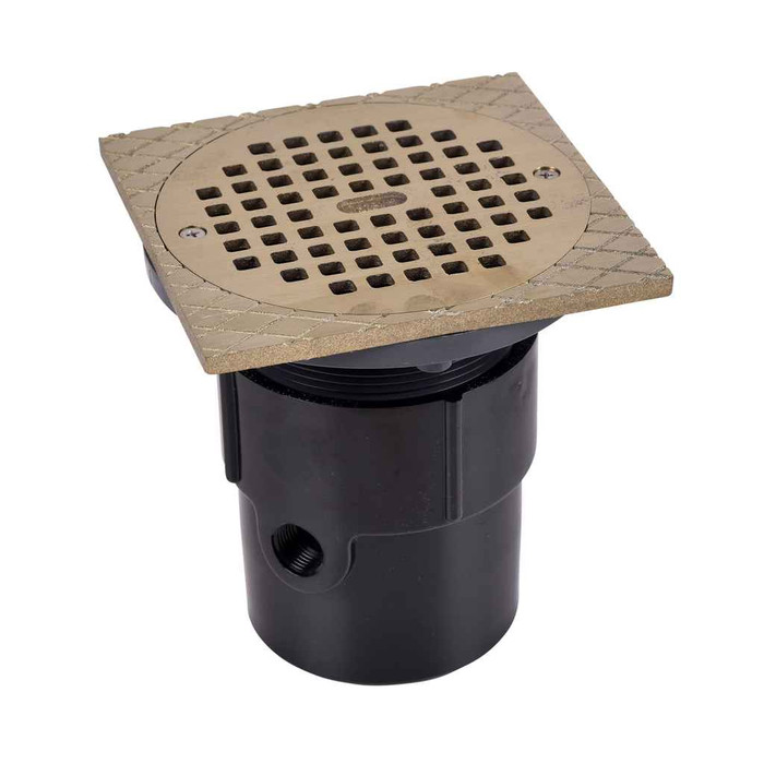 OATEY 82317 3" or 4" ABS General Purpose Pipe Fit Drain w/ 5" Cast NI Grate & Round Top