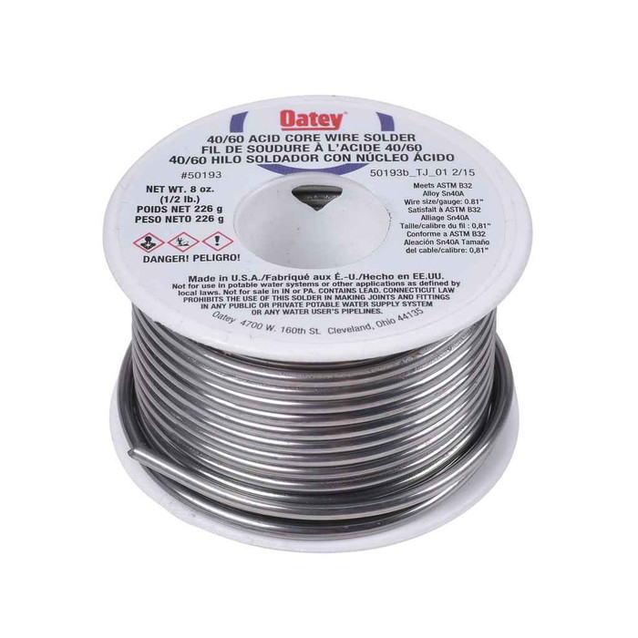 OATEY 50193 1/2 lb. 40/60 Acid Core Wire Solder
