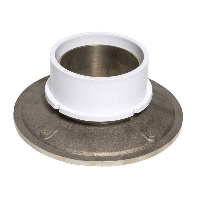 OATEY 72359 4" PVC General Purpose Hub Fit Drain w/ 8" Cast NI Grate & Round Top
