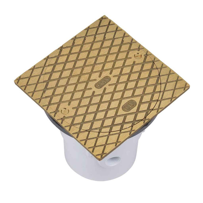 OATEY 74147 3" or 4" PVC General Purpose Cleanout w/ 6" BR Cover & Square Ring