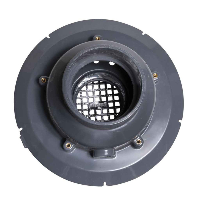 OATEY 72344 4" PVC Adj. Commercial Drain w/ 6" Cast CHR Grate & Round Top