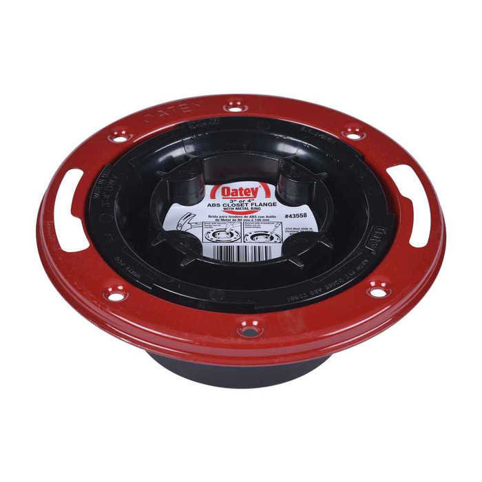 OATEY 43558 3 in. or 4 in. Easy Tap Closet Flange, ABS with metal Ring