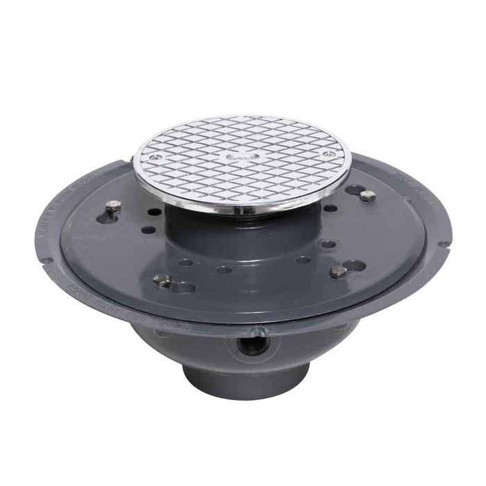 OATEY 74197 3" or 4" PVC General Purpose Cleanout w/ 6" CHR Cover & Round Ring