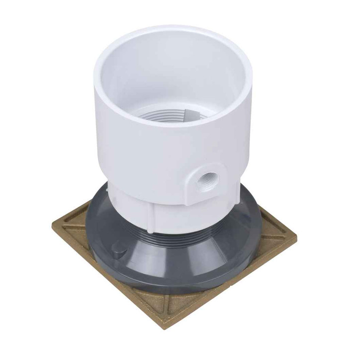 OATEY 74148 4" PVC Pipe Base General Purpose Cleanout w/ 6" BR Cover & Square Ring