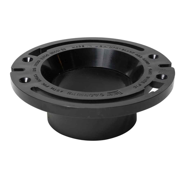 OATEY 43510 3 in. or 4 in. ABS Closet Flange with Plastic Ring, Long Mounting Slots without Test Cap