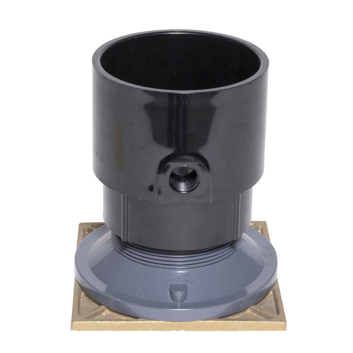 OATEY 84148 4" ABS Pipe Base General Purpose Cleanout w/ 6" BR Cover & Square Ring