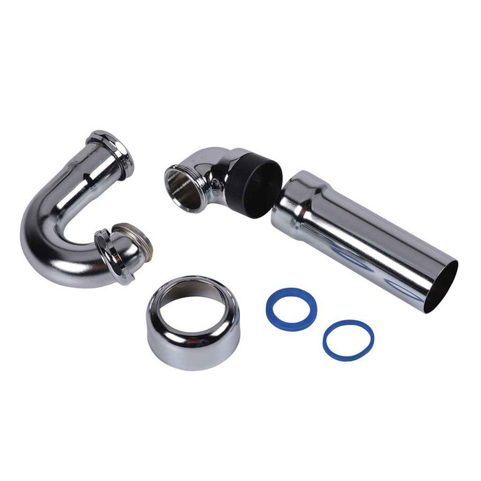 OATEY 730GABN-6-1 Dearborn® 1-1/2" x 1-1/4" Sink Trap w/ Schedule 40 ABS Adapter, Ground Joint, Cover Tube & Escutcheon & Brass Nuts