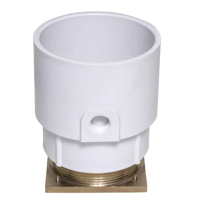 OATEY 72218 4" PVC General Purpose Pipe Fit Drain w/ 4" Cast NI Grate & Square Top