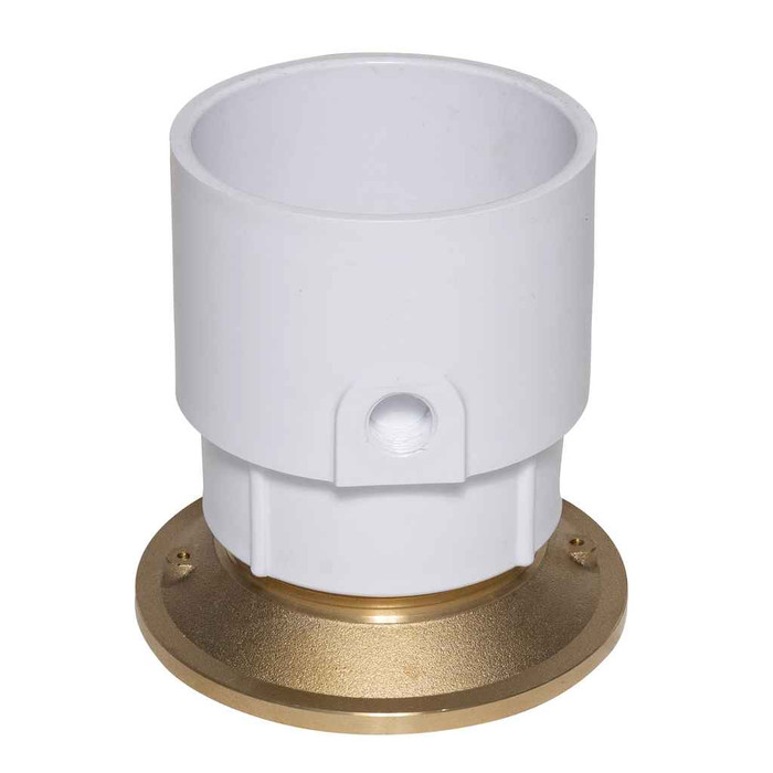 OATEY 74218 4" PVC Pipe Base General Purpose Cleanout w/ 6" Cast BR Cover & Round Top