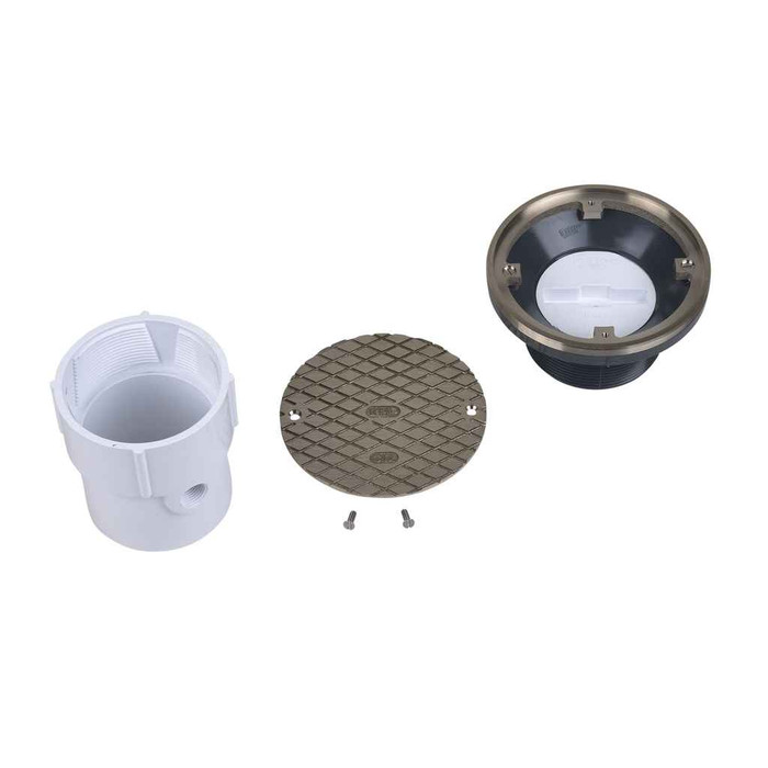 OATEY 74167 3" or 4" PVC General Purpose Cleanout w/ 6" NI Cover & Round Ring