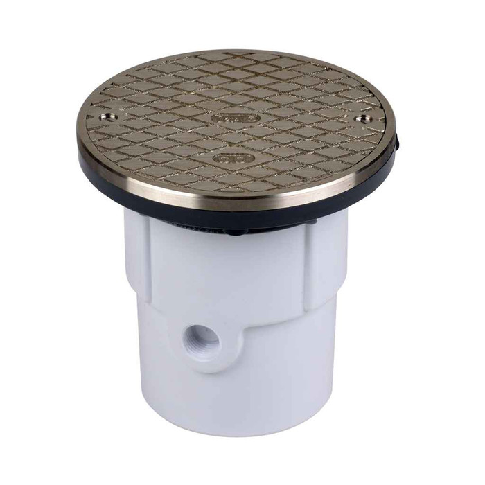 OATEY 74167 3" or 4" PVC General Purpose Cleanout w/ 6" NI Cover & Round Ring