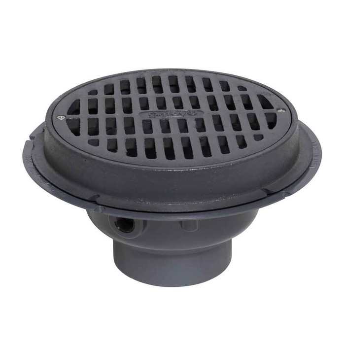 OATEY 76044 4" PVC Sediment Drain, Cast Iron Grate w/o Bucket