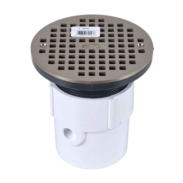 OATEY 72157 3" or 4" PVC General Purpose Drain w/ 6" NI Grate