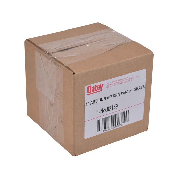 OATEY 82159 4" ABS Hub Base General Purpose Drain w/ 6" NI Grate