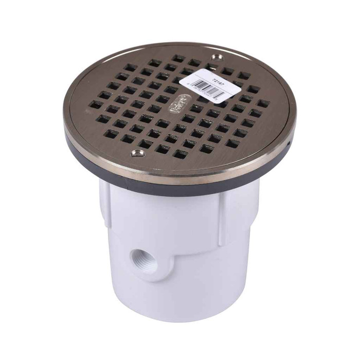OATEY 72167 3" or 4" PVC General Purpose Drain w/ 6" NI Grate & Round Ring