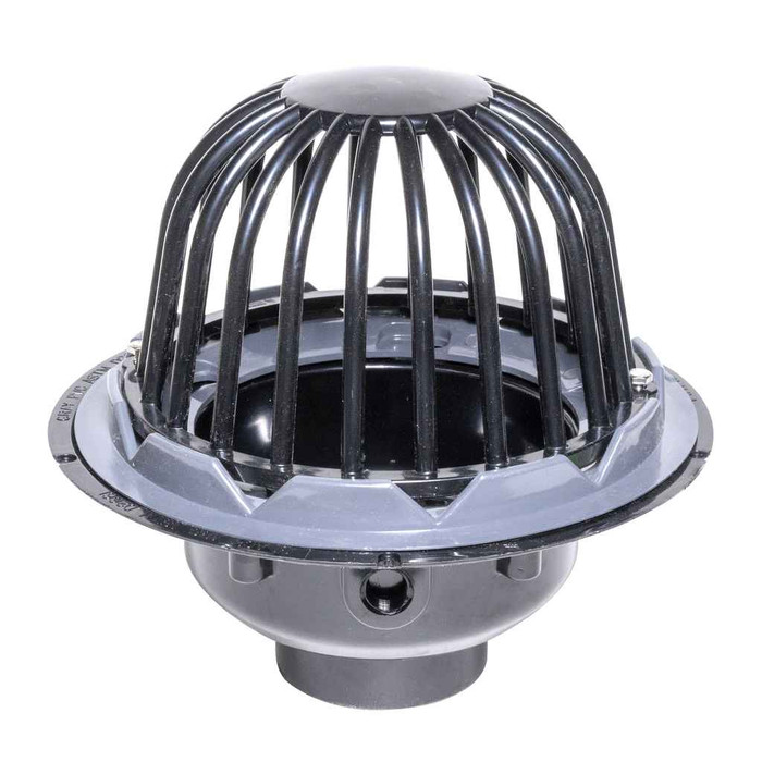 OATEY 88033 3" or 4" ABS Roof Drain w/ ABS Dome & Dam Collar