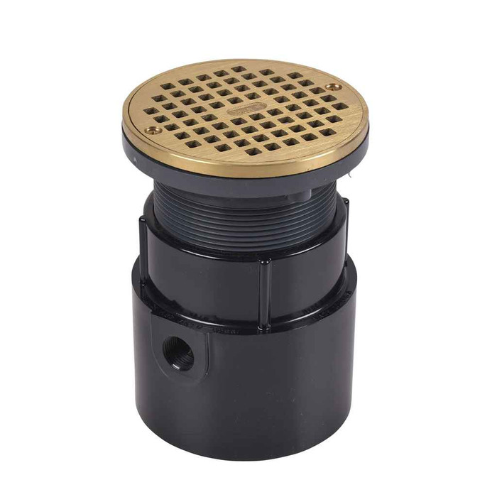 OATEY 82038 4" ABS Pipe Base General Purpose Drain w/ 5" BR Grate & Round Ring