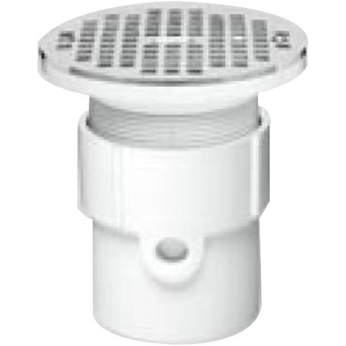 OATEY 72089 4" PVC Hub Base General Purpose Drain w/ 5" CHR Grate