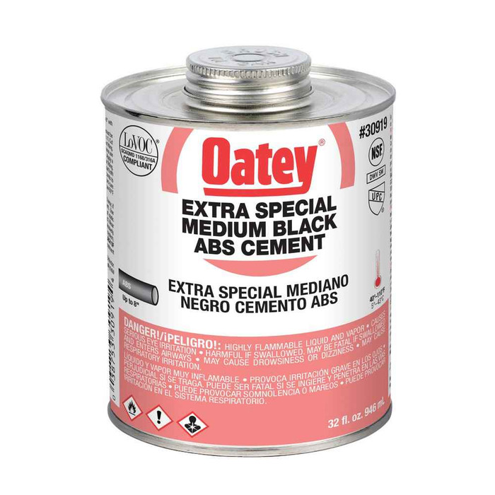 OATEY 30919 32 oz. ABS Extra Special Medium Body Black Cement