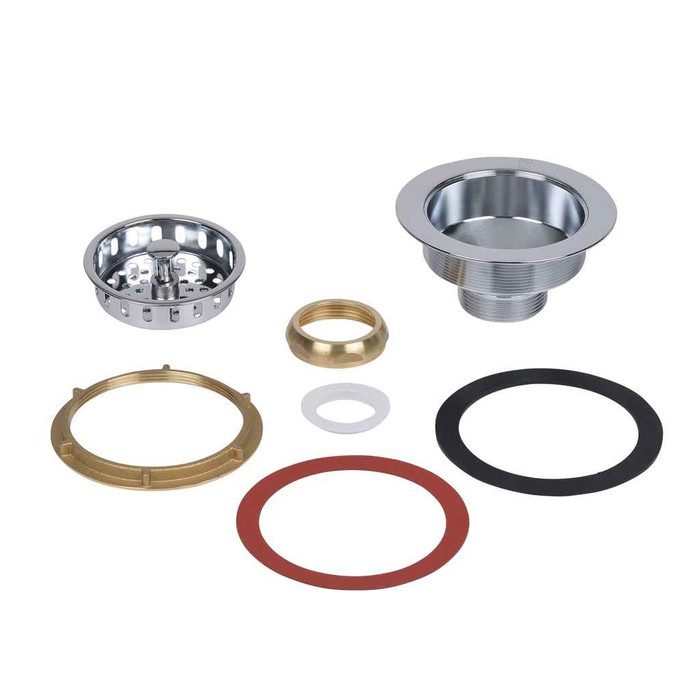 OATEY 816 Dearborn® 816 Cast Brass Body Sink Basket Strainer, Stainless Steel Basket w/ Brass Slide Post, Cast Brass Stopper and Brass Locknut. Heavy Duty Commercial Grade.