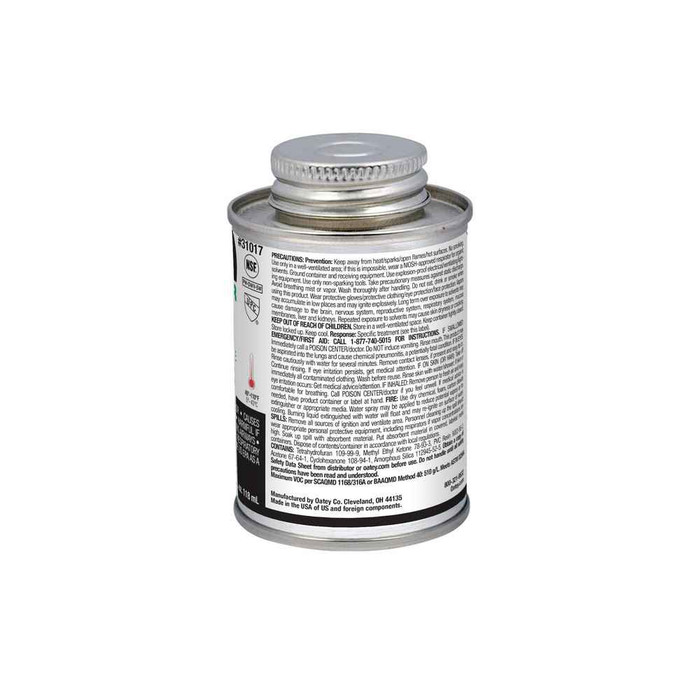 OATEY 31017 4 oz. PVC Medium Body Clear Cement