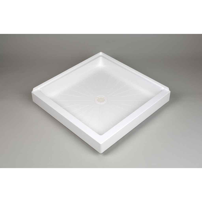 Mustee 3636DTM DURABASE SHOWER FLOOR 36X36 DOUBLE THRESHOLD WHITE