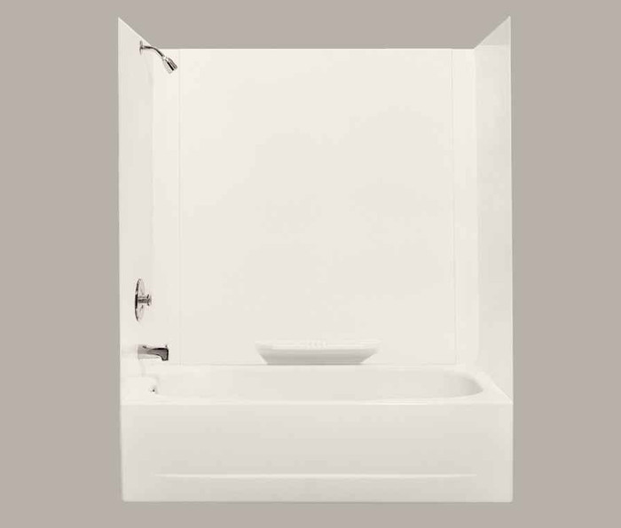 Mustee 350BN DURAWALL BATHTUB WALL BONE FIBERGLASS 3 PC