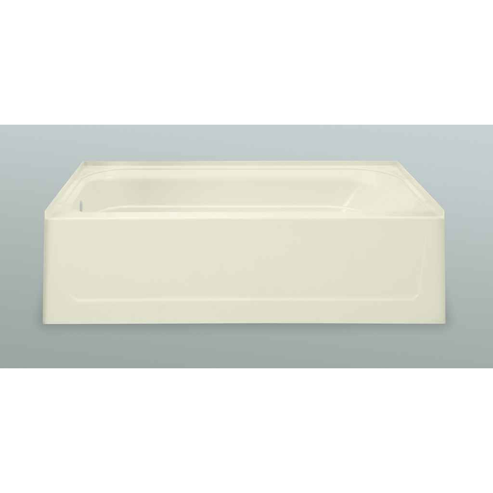 Mustee T6030LBT TOPAZ FIBERGLASS BATHTUB BISCUIT LEFT HAND 30x60
