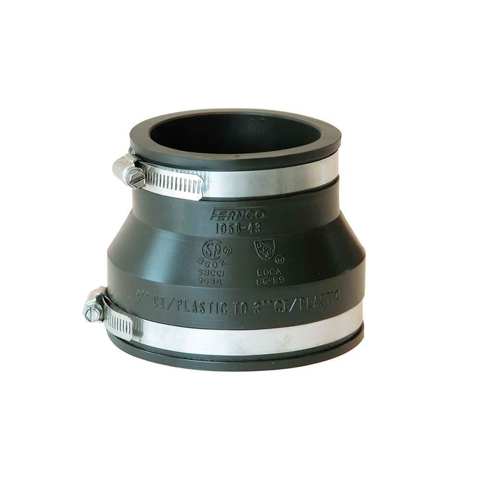 Fernco 1056-43 1056-43 4 in. x 3 in. Flexible PVC Clamp Reducer Coupling