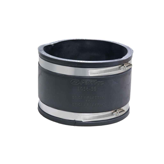 Fernco 1056-55 1056-55 5-in.x5-in. Flexible PVC Compression Coupling