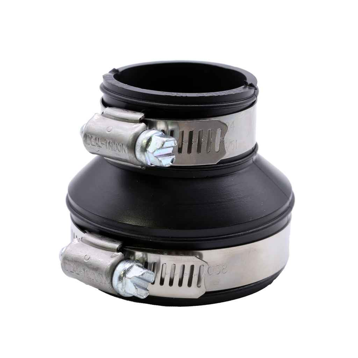 Fernco DTC-215 DTC-215 2 in. x 1-1/2 in. Flexible PVC Reducer Coupling 4.3 PSI Black