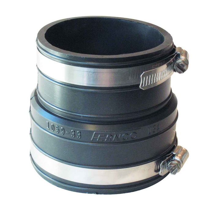 Fernco 1059-33 1059-33 3 in. x 3 in. PVC Plastic Socket to Plastic Pipe Flexible Coupling