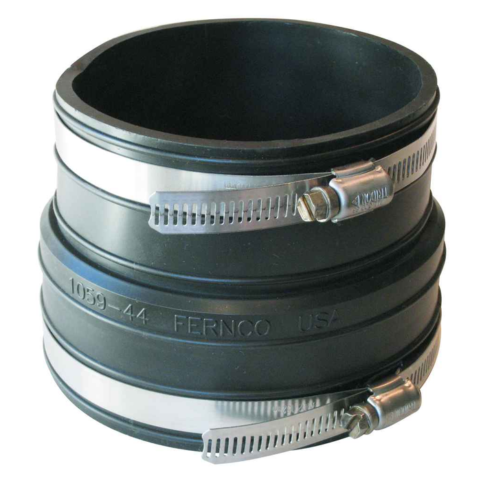 Fernco 1059-44 1059-44 4 in. x 4 in. PVC Plastic Socket to Plastic Pipe Flexible Coupling