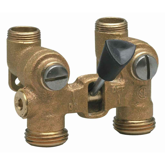 Watts 2M2 1/2 1/2 In Brass Duo-Cloz Manual Washing Machine Shutoff Valve, Copper Ell Adapters For Solder Or Compression
