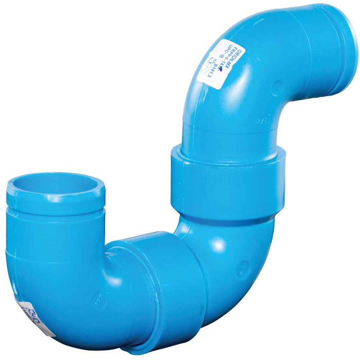 Watts 710325 P-Trap, Non-Adjustable, No Hub, 4 IN, Blueline