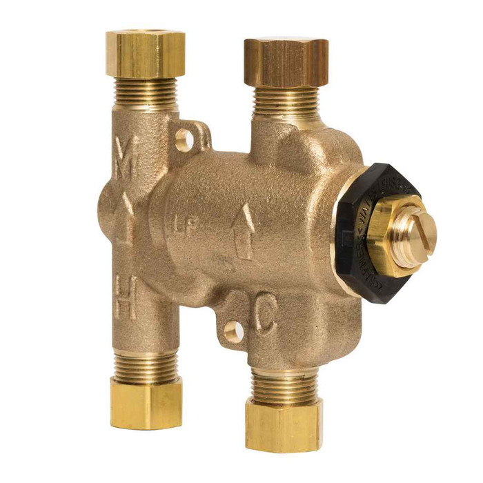 Watts LFUSG-B-M2 3/8 In Lead Free Thermostatic Mixing Valve, Adjustable 80-120 F