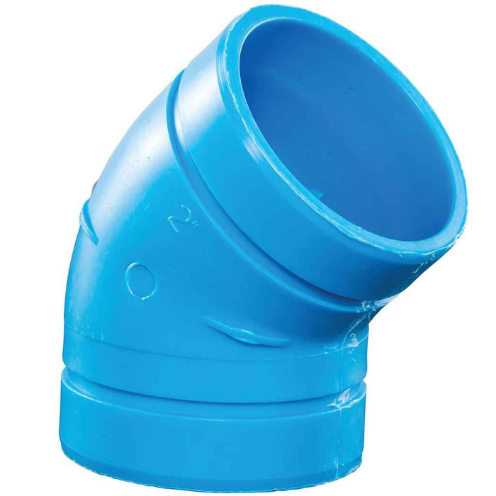 Watts NH-BL-1.5-45E Elbow, 45 Degree, No Hub, 1.5 IN, Blueline