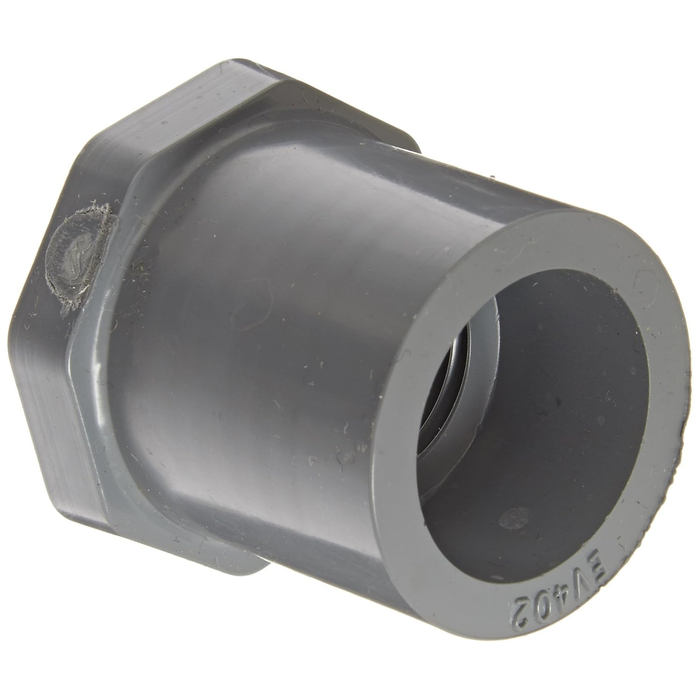 Spears 838-207C 1-1/2" x 1/4" CPVC Schedule 80 Spigot x FPT Reducer Bushing, Red