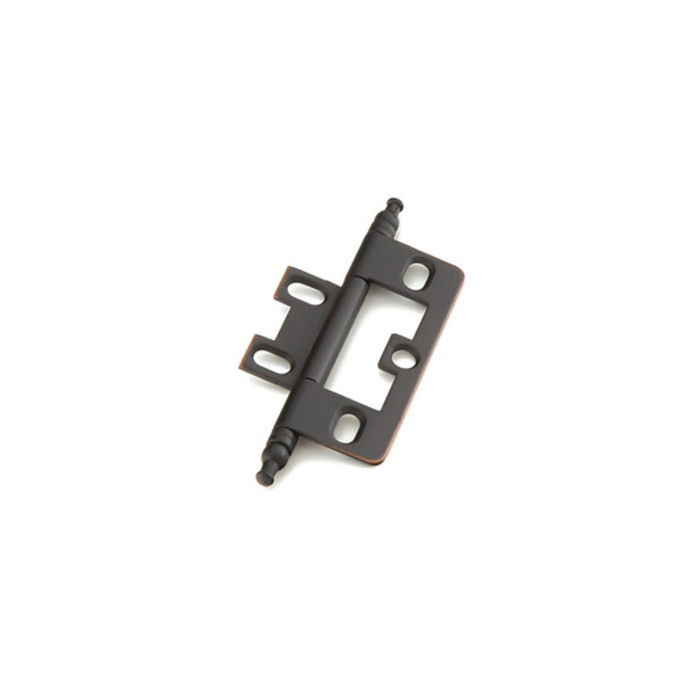 Schaub 1100M Solid Brass Minaret Tip Non-Mortise Cabinet Hinge, 3-5/8" Overall
