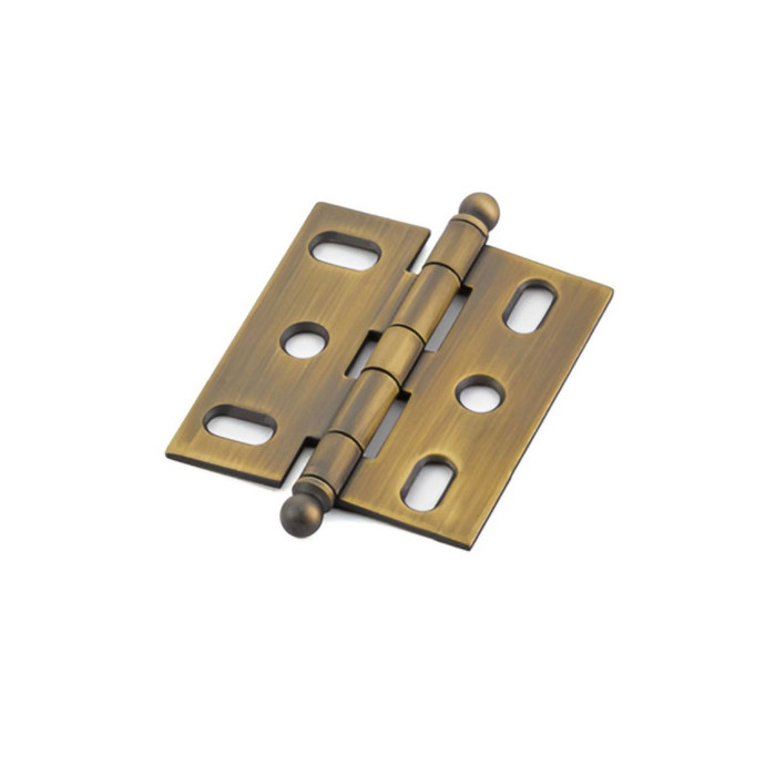 Schaub 1111B Solid Brass Ball Tip Mortise Cabinet Hinges, 2-5/8" Overall